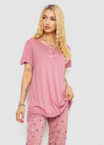 Пудрова всесезон піжама жіноча з принтом,, 243r7025-1 Stil Moda