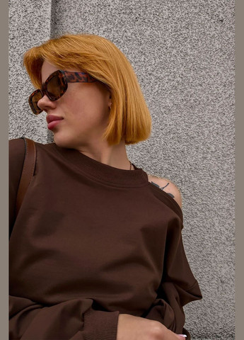 Коричневий світшот жіночий - choco, коричневий Reload однотонний (302979488)