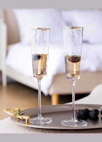 Келих для шампанського із золотим кантом Diva, 160мл No Brand (298399368)