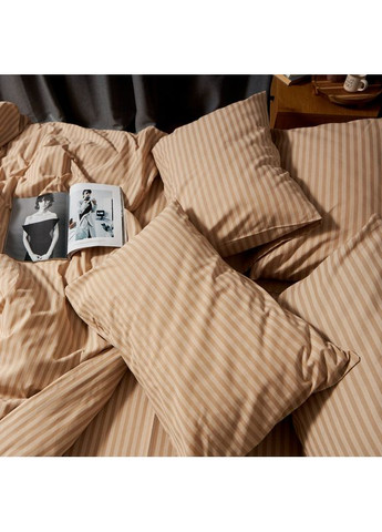 Комплект постільної білизни Бязь Gold Люкс Полуторний 143х210 наволочки 2х40х60 (MS-820009745) Moon&Star Sand Lines (356114365)