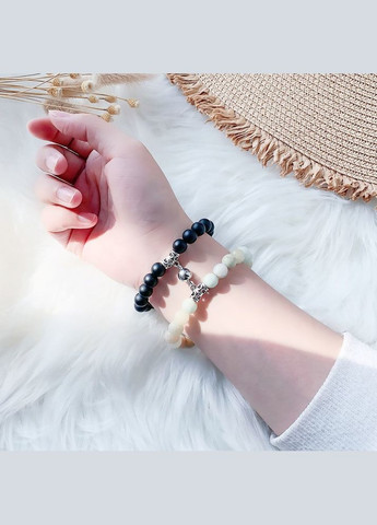 Парні браслети з короною для двох закоханих із шунгіту та вулканічного каменю No Brand (324434222)