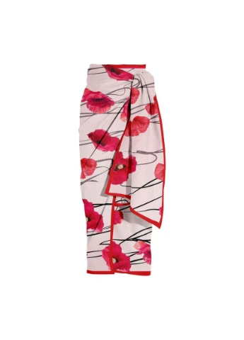 Парео пляжное с 3D принтом Red Bloom 31175 80х150 см No Brand (358100524)