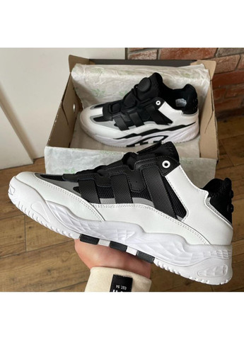 Чорні Осінні кросівки чоловічі adidas niteball black white 4 адідас найтбол No Brand