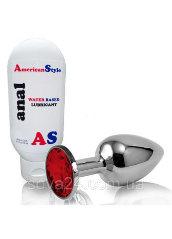 Великий анальний корок L з лупикантом анальним Червоний 9*4 см No Brand (340914861)