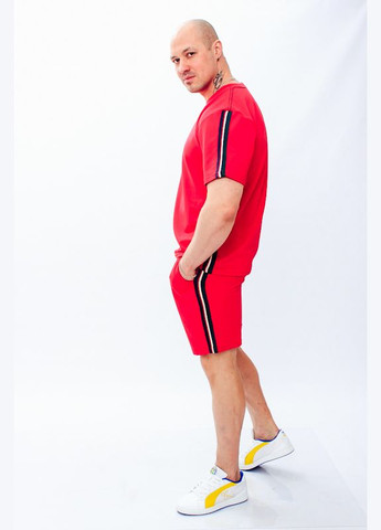 Червоний літній комплект чоловічий (футболка+бриджі) (p-6029) Носи своє