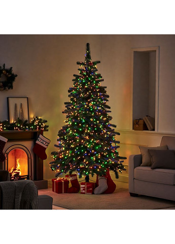 Гірлянда Різдвяна фея вулична 100 (м) 1000 LED чорний провід Мультиколір CF1000L100MBML (A-040671) Garlando (366239117)