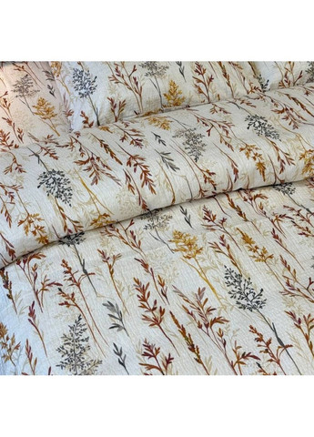 Комплект постільної білизни полуторний кремовий Трави Жатка 67498 Ananasko (362671319)