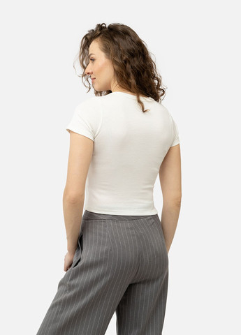 Біла літня жіноча футболка з коротким рукавом колір білий цб-00245332 Divon