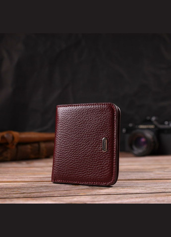 Маленький жіночий гаманець із натуральної шкіри флотар із монетницею 21802 Бордовий Canpellini (306881509)