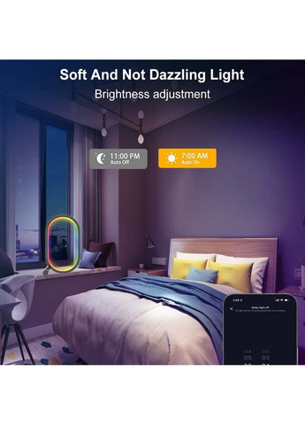 Настольная LED лампа RGB Smart desk oval lamp Bluetooth USB with app Epik (291880519)