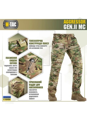 Штани Aggressor Gen.II ріп-стоп Multicam M-TAC (315439260)
