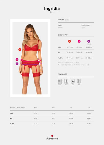 Красный демисезонный комплект ingridia 3-pcs set xl/2xl Obsessive