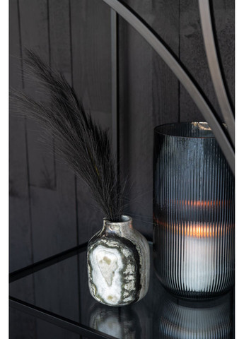 Ваза мармурова чорно-сірого кольору висота 15 см (59242) J-Line (352473394)