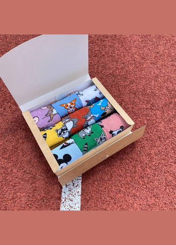 Комбіновані бокс жіночих шкарпеток 36-41 на 9 пар з мультяшним малюнком у подарунковій коробці (340108462)