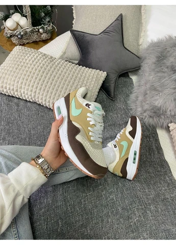 Комбіновані кросівки чоловічі nike air max 1 crepe hemp найк аір макс демісезон No Brand