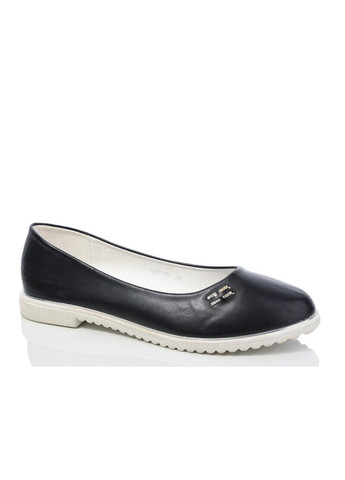 Жіночі жіночі балетки Башили | чорні однотонні без декору штучна шкіра (354321465)