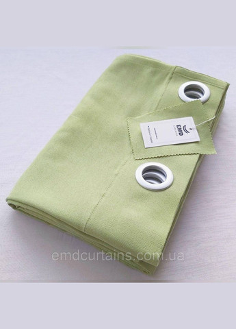 Комплект шторы на серых люверсах 2 шт 140х250 см микровелюр Светло-зеленый No Brand (337358587)