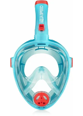 Повнолицьова маска силікон L бірюзова червона для дітей Aqua Speed (403000178)