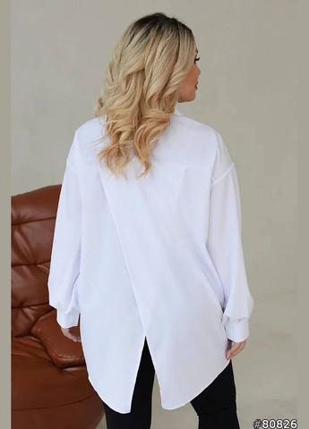 Белая кэжуал рубашка MonCher с длинным рукавом