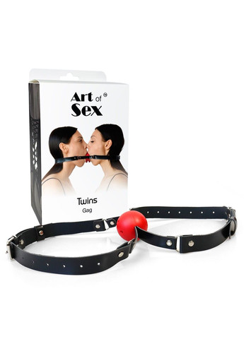 Подвійний кляп - Twins, натуральна шкіра Art of Sex (345708968)