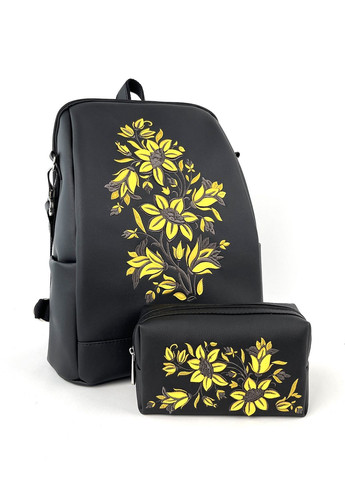 Комплект (рюкзак и косметичка) N23005 черный Alba Soboni міський (280930832)