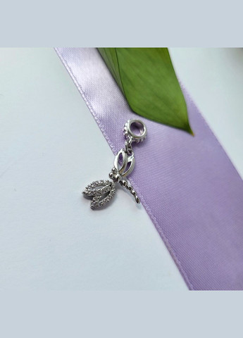 Серебряный шарм с подвеской Стрекоза серебро 925 проба Родированное 964р 1.60г No Brand (306742833)