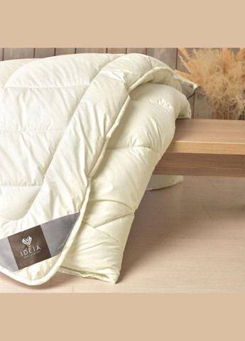 Одеяло Wool Premium шерстяное 155х210 см двухслойная зимняя шерсть супер теплый натуральный хлопок IDEIA (334726615)