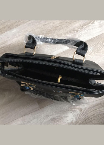 Жіноча сумка з вишивкою та довгою ручкою чорна (sku_440) No Brand (330576403)