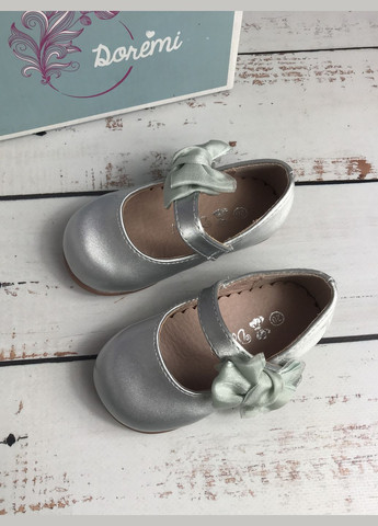 Серебряные туфли детские серебристый (037) без каблука DoReMi