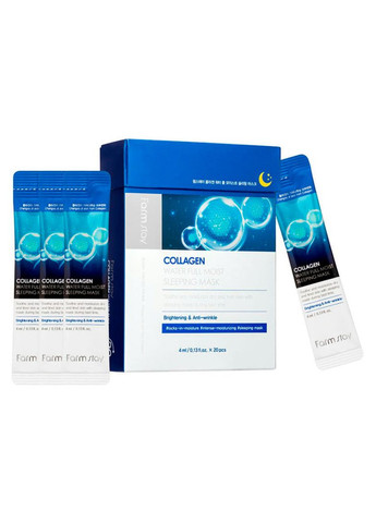 Ночная увлажняющая маска с коллагеном Collagen Water Full Moist Sleeping Mask 4ml (2-890452) FarmStay (369788801)