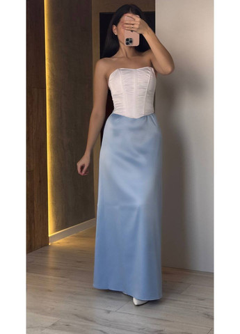Голубая повседневная однотонная юбка женская KaraMix