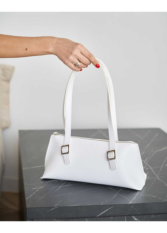 Сумка жіноча біла з екошкіри молодіжна м'яка з блискавкою 1 відділення для повсякденного використання ProDobro (367264074)