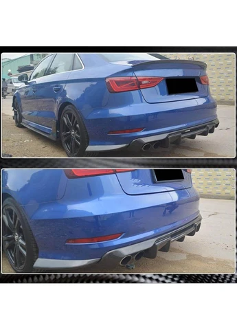 Дифузор заднього бампера V1 (для SD 2012-2016, Карбон) для Ауди A3 рр S-Line (389788303)