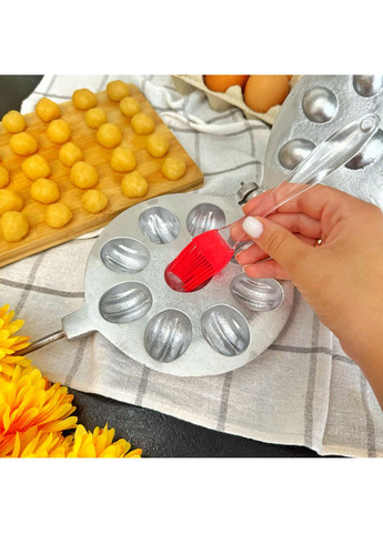 Форма для выпечки крупных орешков с начинкой на плите орешница на 9 половинок крупных орешков Ласунка (301876153)