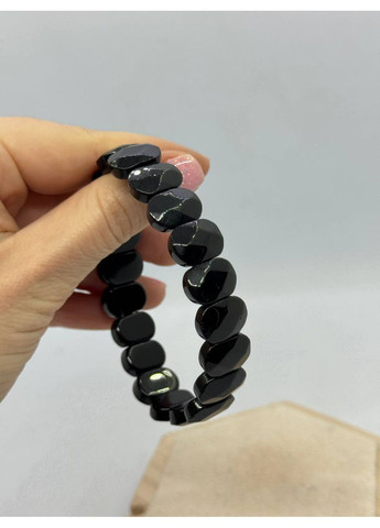 Браслет з обсидіану 15*10.5 мм 9 см Чорний No Brand (372467949)