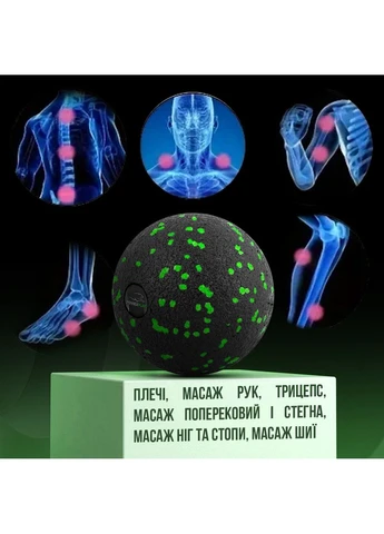 Масажний м'яч PP-4350 Epp Massage Ball (d8) Чорно/ PowerPlay (394717181)