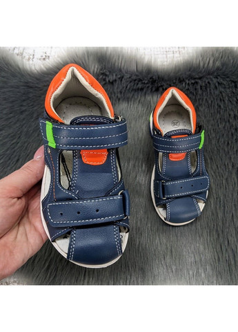 Синие повседневные босоножки детские сандалии для мальчика С.Луч на липучке
