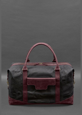 Дорожня сумка з канвасу та натуральної бордової шкіри Crazy Horse (A-028162) BlankNote (327874348)