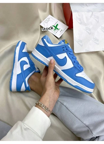 Синие демисезонные кроссовки мужские nike dunk low university blue найк данк синие No Brand