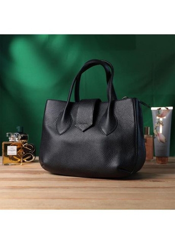 Сумка шоппер жіноча з натуральної шкіри на плече середня Чорний 39053 Shvigel (353302638)
