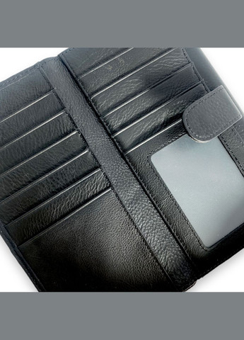 Жіночий гаманець шкіряний 3 відділення 14 осередків для карт розмір: 17.5*10*4 см чорний Cardinal (266911681)