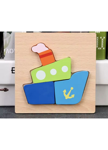 Дерев’яний пазл Корабель — розвиваюча іграшка для дітей No Brand (364553164)