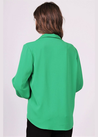 Зелёная блузка женская 052 однотонный софт зеленая Актуаль