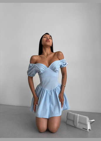 Блакитна кежуал сукня N.Family однотонна