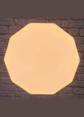 Сучасний круглий світильник стельовий LED для кімнати кухні ванної з пультом 25707 Білий 10х48х48 см. Sunnysky (364769837)