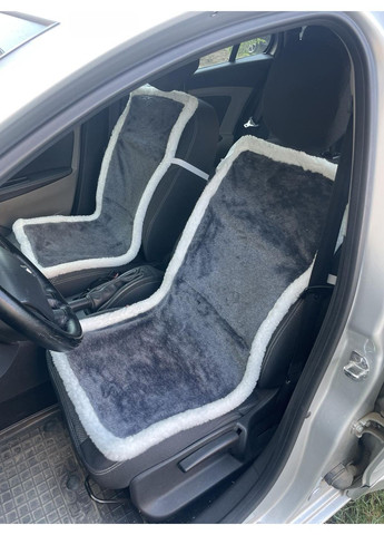 Автомобільні накидки на сидіння з овчини Сіра No Brand (358525071)