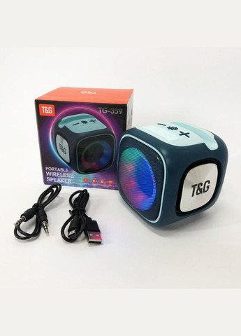 Портативна Bluetooth-колонка TG359 7W з RGB-підсвіткою, акумуляторна колонка для музики. Колір: синій T&G (302891909)