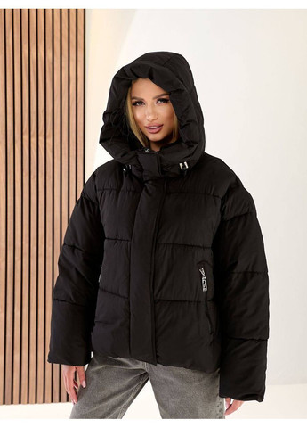 Чорна зимня куртка жіноча зимова Style Point