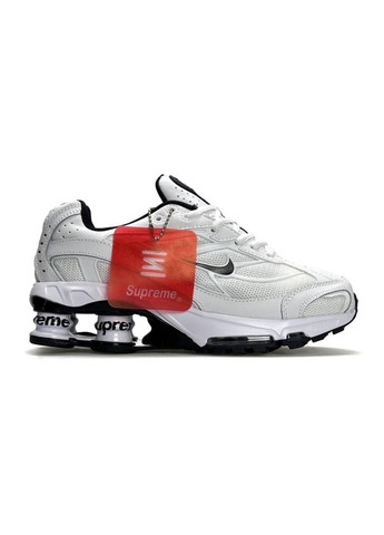 Кроссовки женские Nike x No Brand Supreme Shox Ride 2 White Black белые демисезоны (373259245)