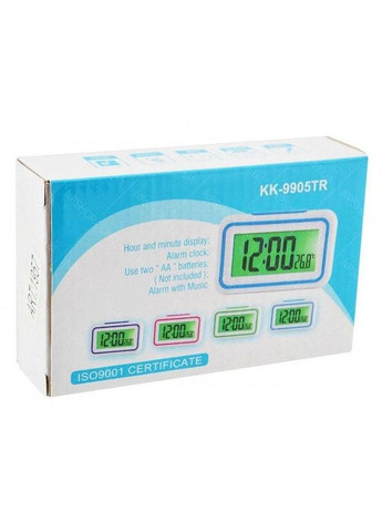 Часы разговаривающие с будильником на батарейках KK-9905 TR для плохо слышащих Синий Kenko (346048871)